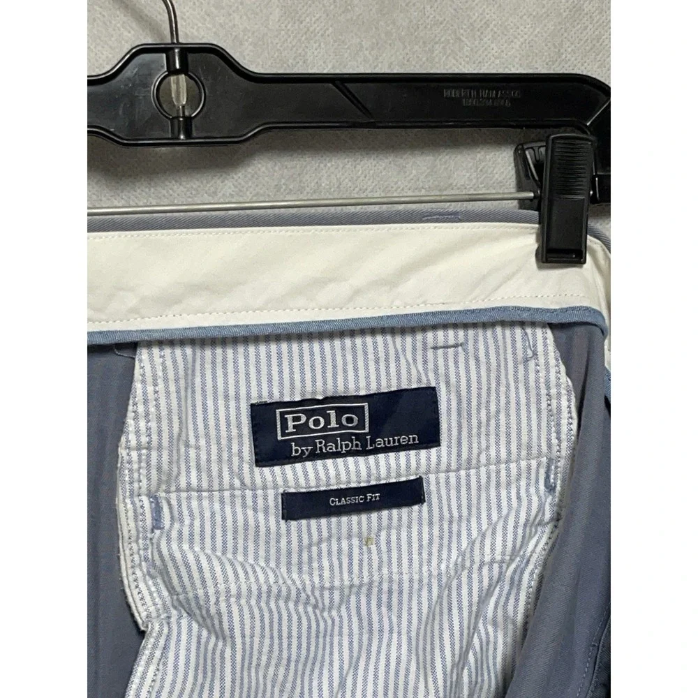 VTG Polo Ralph Lauren Pants Men's 44B X 32 Blue Classic Chino Trousers Academia